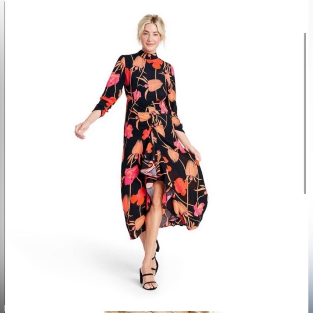 RIXO x Target Floral Open Back Cascade Dress